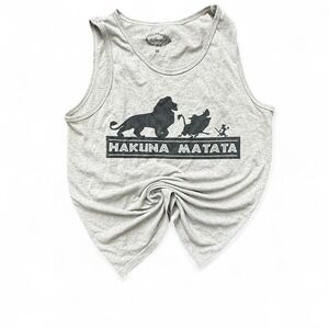 Disney The Lion King Hakuna Matata Tank Top Gray Women's M Graphic Tee